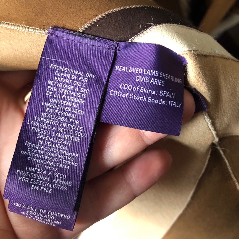NWT! $6500 Ralph Lauren Purple Label Collection Shearling Fur Vest, Sz Large - Picture 14 of 15